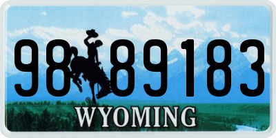 WY license plate 9889183