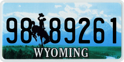 WY license plate 9889261