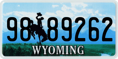 WY license plate 9889262