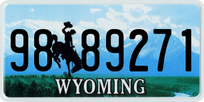 WY license plate 9889271
