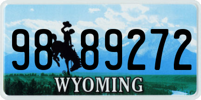 WY license plate 9889272