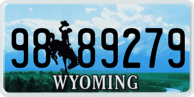 WY license plate 9889279