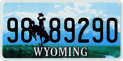WY license plate 9889290