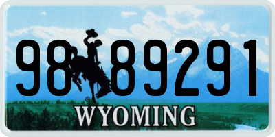 WY license plate 9889291