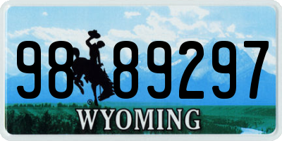 WY license plate 9889297