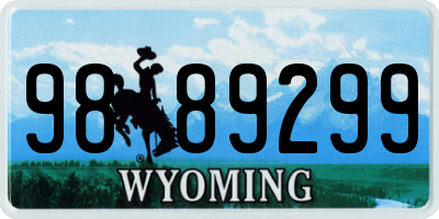 WY license plate 9889299