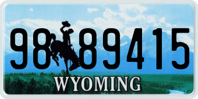 WY license plate 9889415