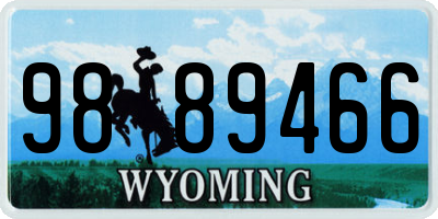 WY license plate 9889466