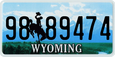 WY license plate 9889474