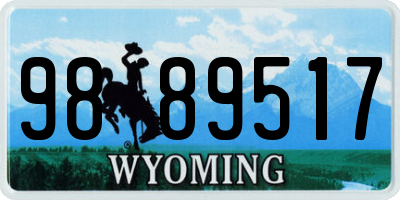 WY license plate 9889517