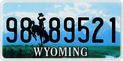 WY license plate 9889521