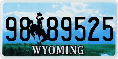 WY license plate 9889525