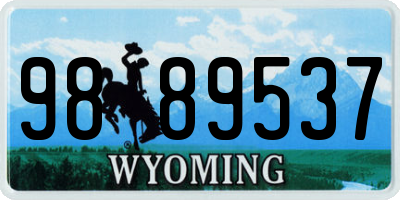 WY license plate 9889537