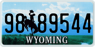 WY license plate 9889544