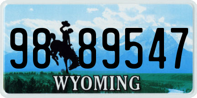 WY license plate 9889547