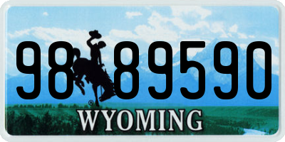 WY license plate 9889590