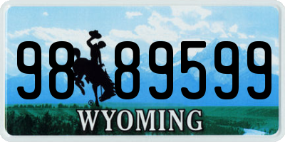 WY license plate 9889599