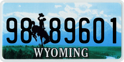 WY license plate 9889601