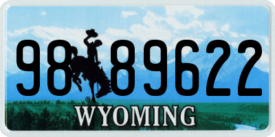 WY license plate 9889622