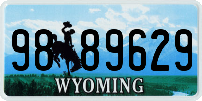 WY license plate 9889629