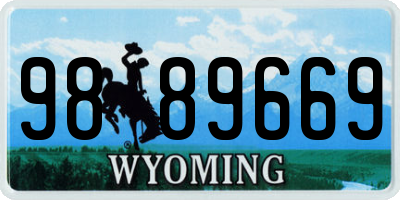 WY license plate 9889669