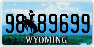 WY license plate 9889699