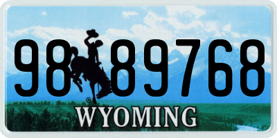 WY license plate 9889768