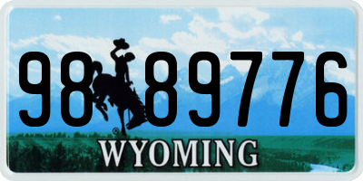 WY license plate 9889776