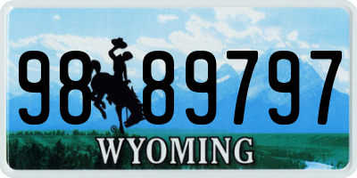 WY license plate 9889797