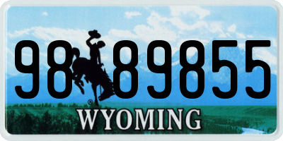 WY license plate 9889855