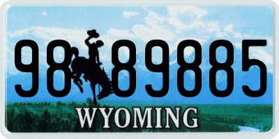 WY license plate 9889885