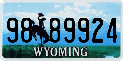 WY license plate 9889924