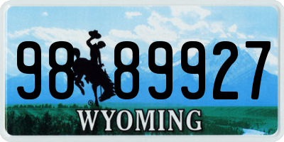 WY license plate 9889927
