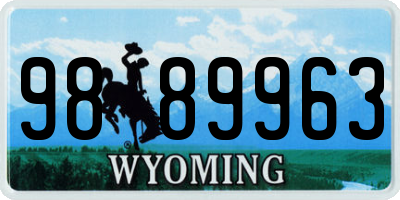 WY license plate 9889963