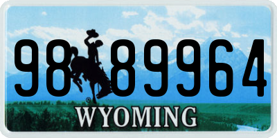 WY license plate 9889964
