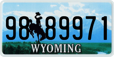 WY license plate 9889971