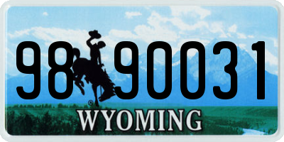 WY license plate 9890031