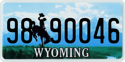 WY license plate 9890046