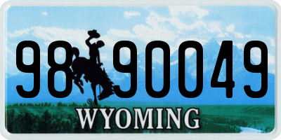 WY license plate 9890049