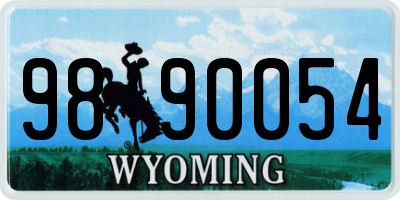 WY license plate 9890054