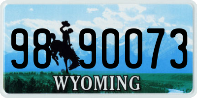 WY license plate 9890073
