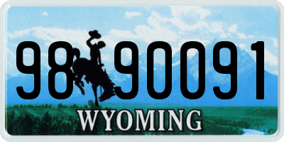 WY license plate 9890091