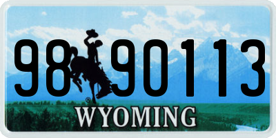 WY license plate 9890113