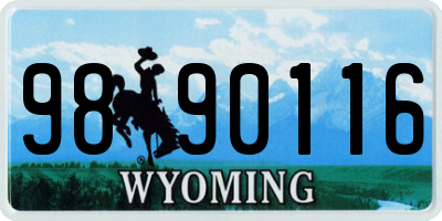 WY license plate 9890116