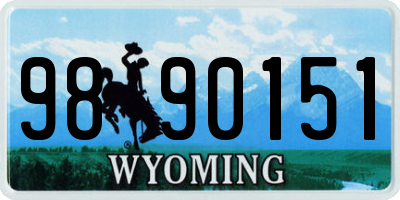 WY license plate 9890151