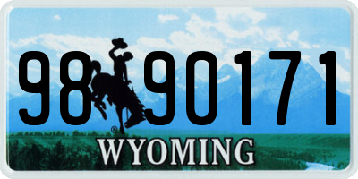 WY license plate 9890171