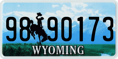 WY license plate 9890173
