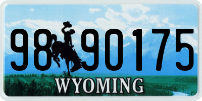 WY license plate 9890175