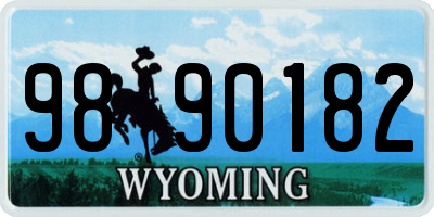 WY license plate 9890182
