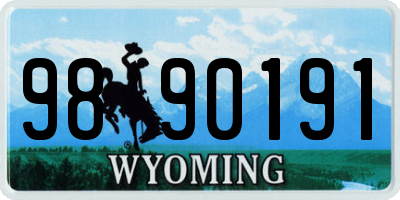 WY license plate 9890191